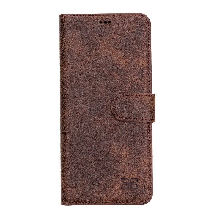 Husa pentru Samsung Galaxy S21 Ultra, Bouletta Magic Wallet, piele naturala 2 in 1, tip portofel + back cover, Maro Tiguan brown