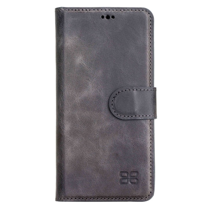 Husa pentru Samsung Galaxy S22 Plus, Bouletta Magic Wallet, piele naturala 2 in 1, tip portofel, back cover, Tiana grey