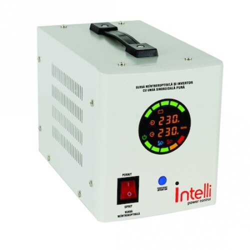 Sursa neintreruptibila si invertor cu unda sinusoidala pura inteli 800 VA 500 w