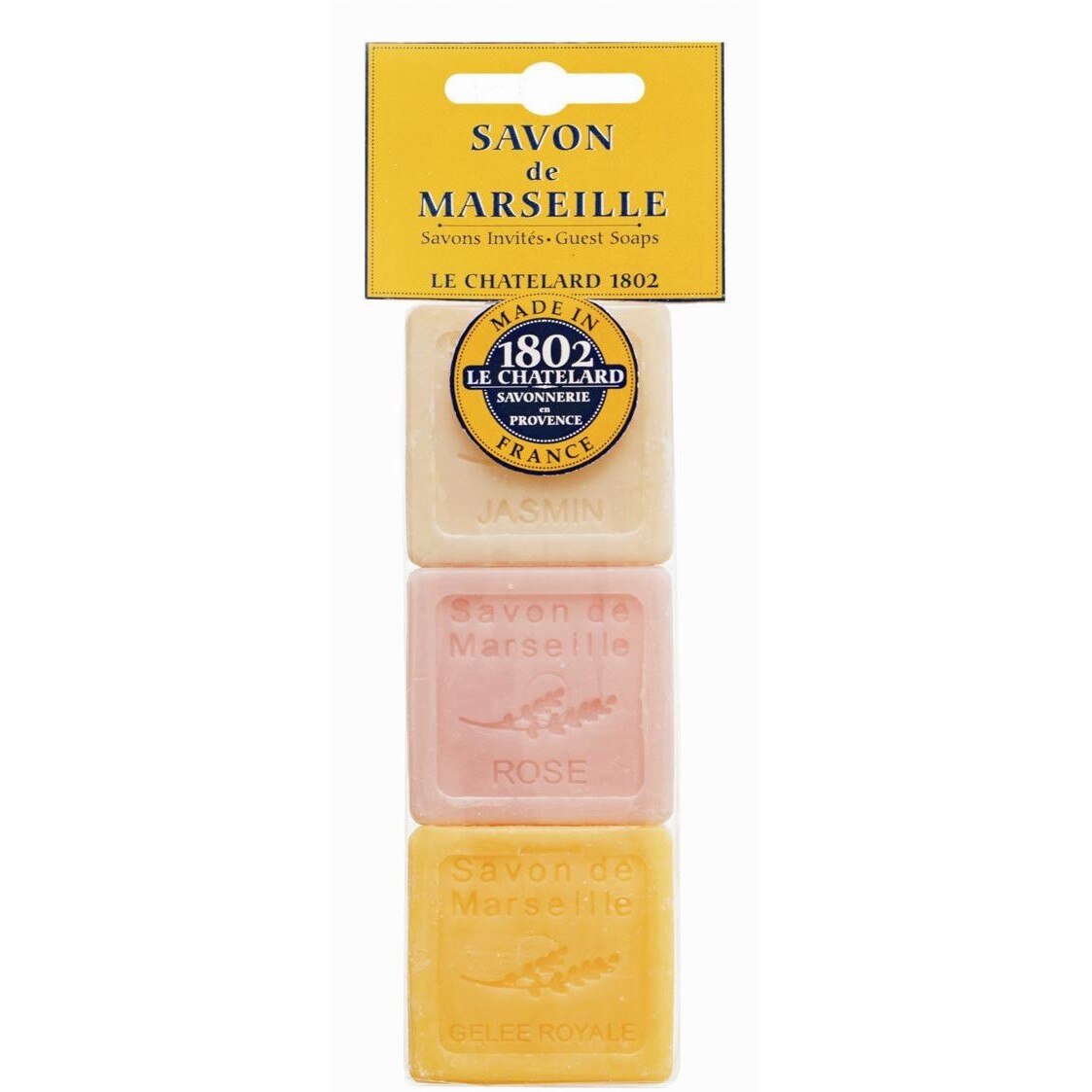 Set Cadou Sapun Natural de Marsilia 3x30g Iasomie Trandafir Laptisor Matca Le Chatelard 1802 Voiaj Hotelier HoReCa Marturii