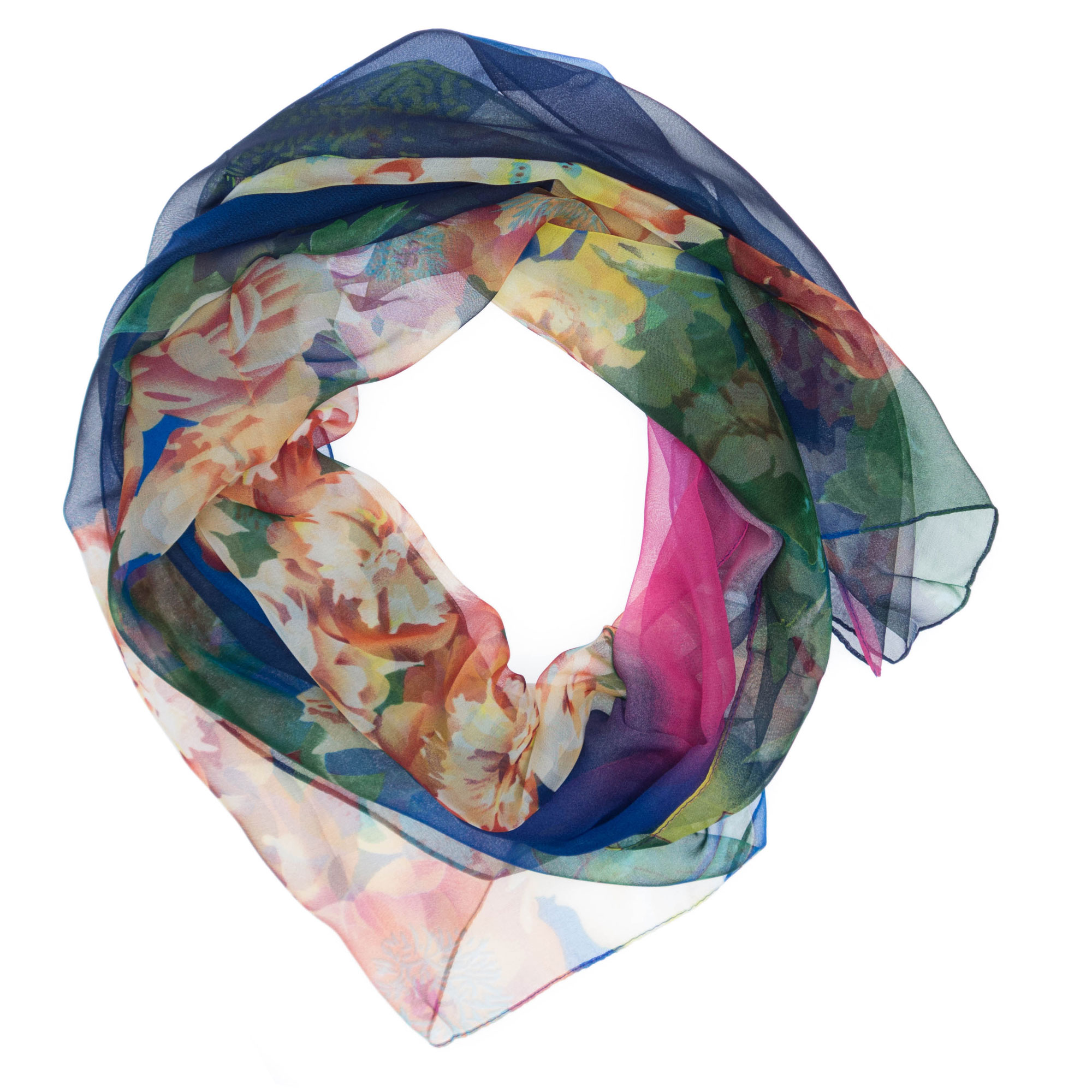 Esarfa de dama, Buticcochet, cu imprimeu floral multicolor - ES642
