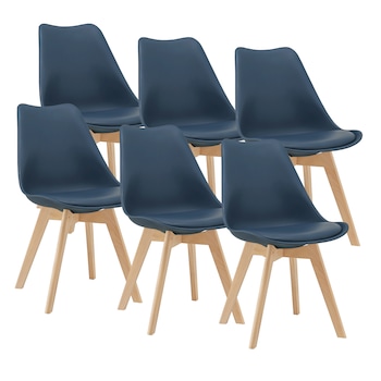 Set 6 bucati scaun bucatarie Dubrovnik A, en.casa, 81 x 49 x 57 cm, inaltime sezut cca 45 cm, imitatie piele/lemn/plastic, albastru, fara cotiere Set 6 bucati scaun bucatarie Dubrovnik A, en.casa, 81 x 49 x 57 cm, inaltime sezut cca 45 cm, imitatie piele/lemn/plastic, albastru, fara cotiere