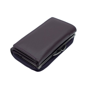 Portofel dama, Mov, din piele naturala, TITA, 14 x 8 x 4 cm - PR346 Portofel dama, Mov, din piele naturala, TITA, 14 x 8 x 4 cm - PR346