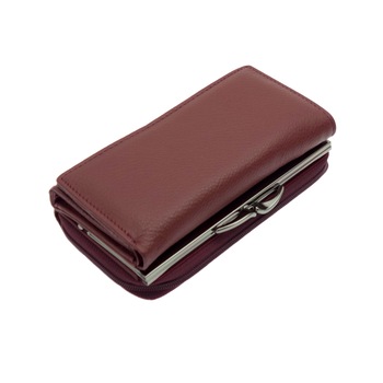 Portofel dama, Visiniu, din piele naturala, TITA, 14 x 8 x 4 cm - PR348 Portofel dama, Visiniu, din piele naturala, TITA, 14 x 8 x 4 cm - PR348