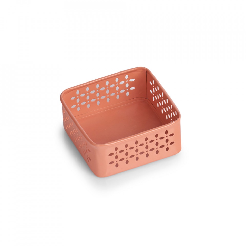 Cutie rosu corai din metal,9,6 x 9,6 cm,Zeller