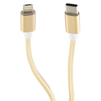 Cablu de date GoStar , USB Type C & MicroUSB & Lightning, 1m, Gold Cablu de date GoStar , USB Type C & MicroUSB & Lightning, 1m, Gold