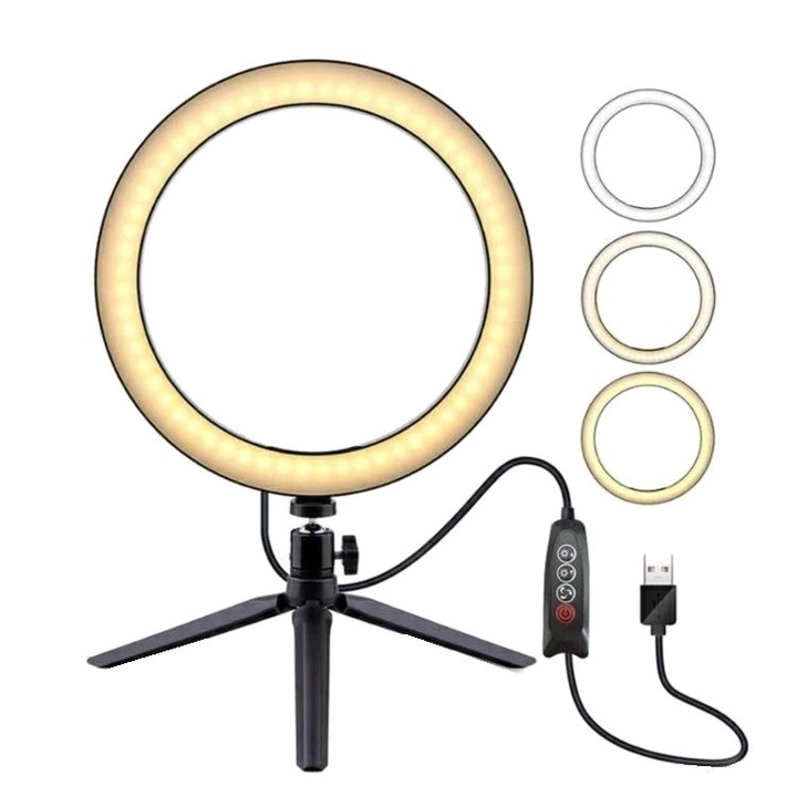 Lampa cu led circulara, pentru selfie, ring, diametru 16 cm, 20 w