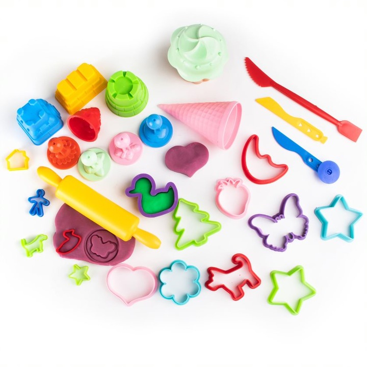 Set GenioKids 30 de ustensile de bucatarie pentru modelat