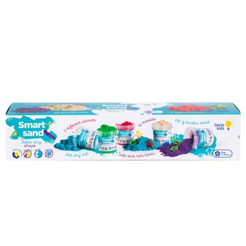 Set nisip kinetic GenioKids 5 culori 750 g Set nisip kinetic GenioKids 5 culori 750 g