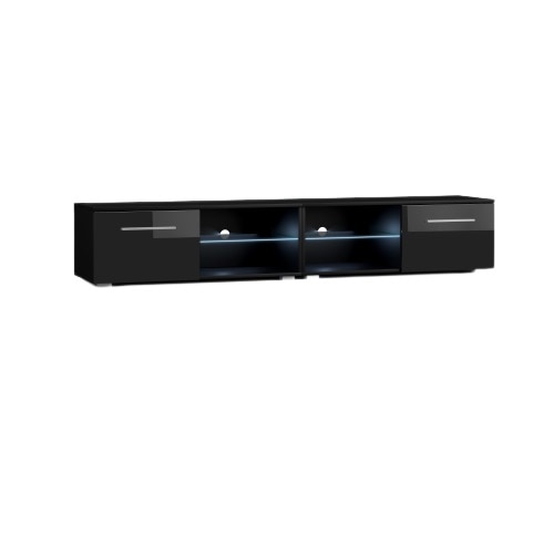 Comoda TV, Vivladi, Moon double , LED, Negru, 200X40X36 cm