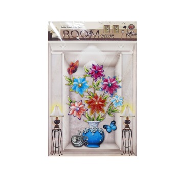 Sticker decorativ autocolant 8D, Naimeed D394-006, model Vaza cu Flori, 65 x 33 cm Sticker decorativ autocolant 8D, Naimeed D394-006, model Vaza cu Flori, 65 x 33 cm