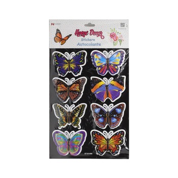 Set 8 stickere decorative autocolante 3D, Naimeed D387-006, model Fluture 37 x 25 cm Set 8 stickere decorative autocolante 3D, Naimeed D387-006, model Fluture 37 x 25 cm