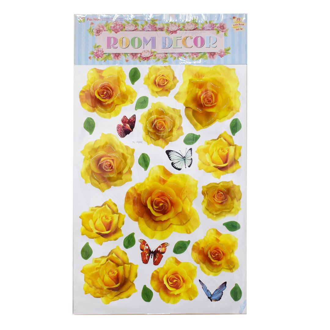 Sticker decorativ autocolant 8D, Naimeed D391-002, model Flori, 67 x 36 cm