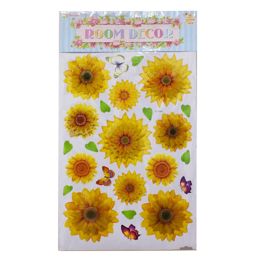 Sticker decorativ autocolant 8D, Naimeed D391-001, model Flori, 67 x 36 cm