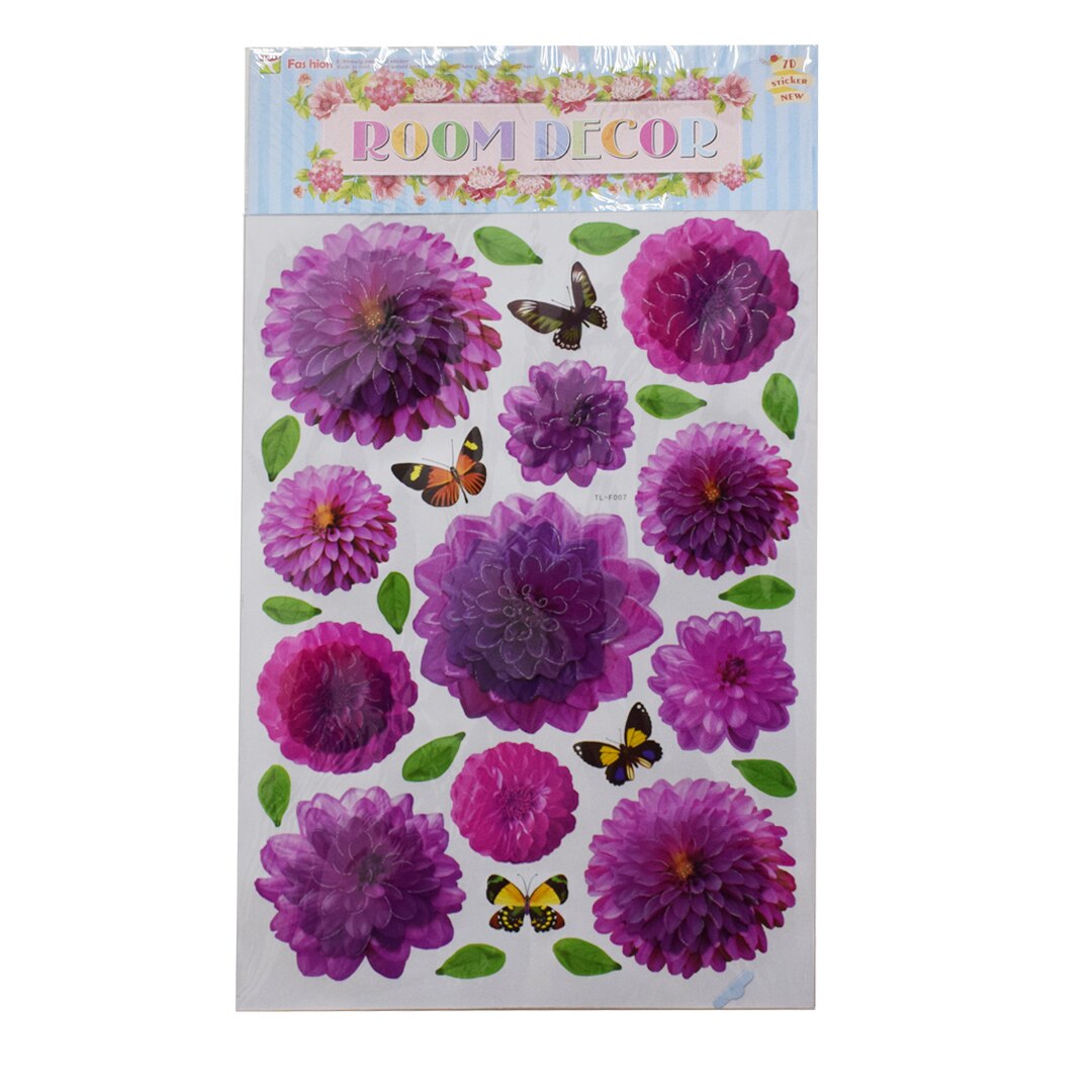 Sticker decorativ autocolant 8D, Naimeed D391-007, model Flori, 67 x 36 cm