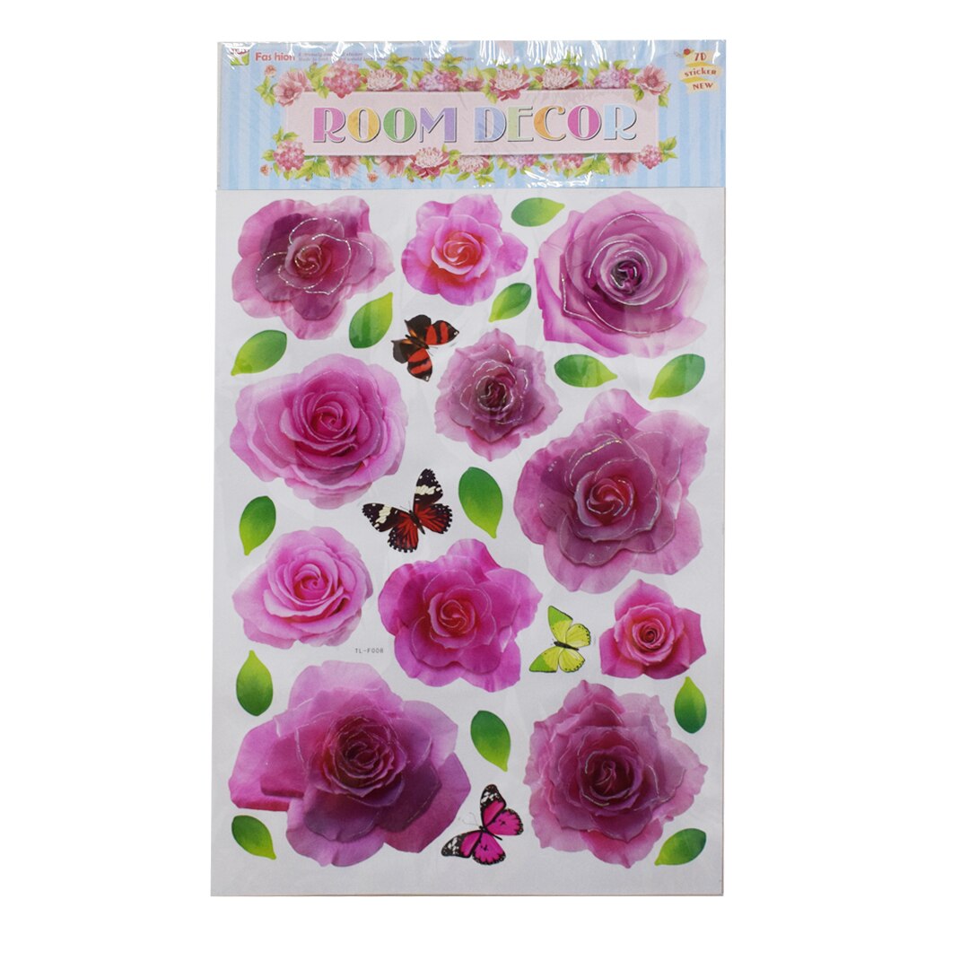 Sticker decorativ autocolant 8D, Naimeed D391-008, model Flori, 67 x 36 cm