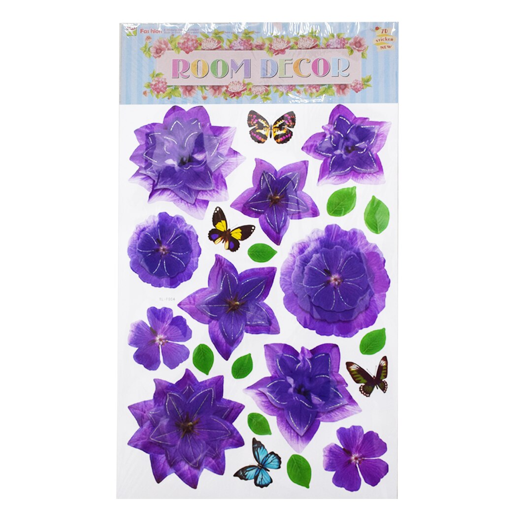 Sticker decorativ autocolant 8D, Naimeed D391-004, model Flori, 67 x 36 cm