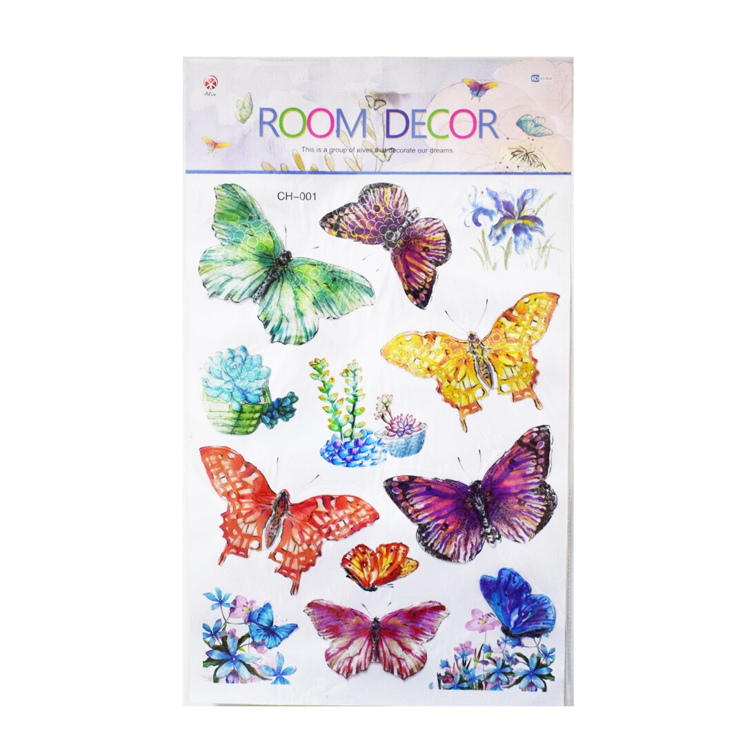 Sticker decorativ autocolant 6D, Naimeed D2946-001, model Fluturi, 19 x 30 cm