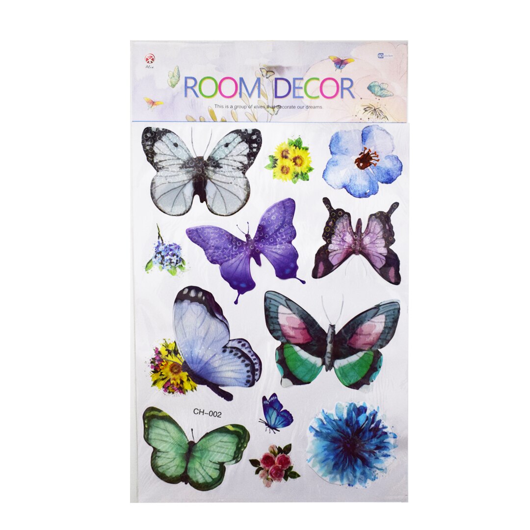 Sticker decorativ autocolant 6D, Naimeed D2946-002, model Fluturi, 19 x 30 cm