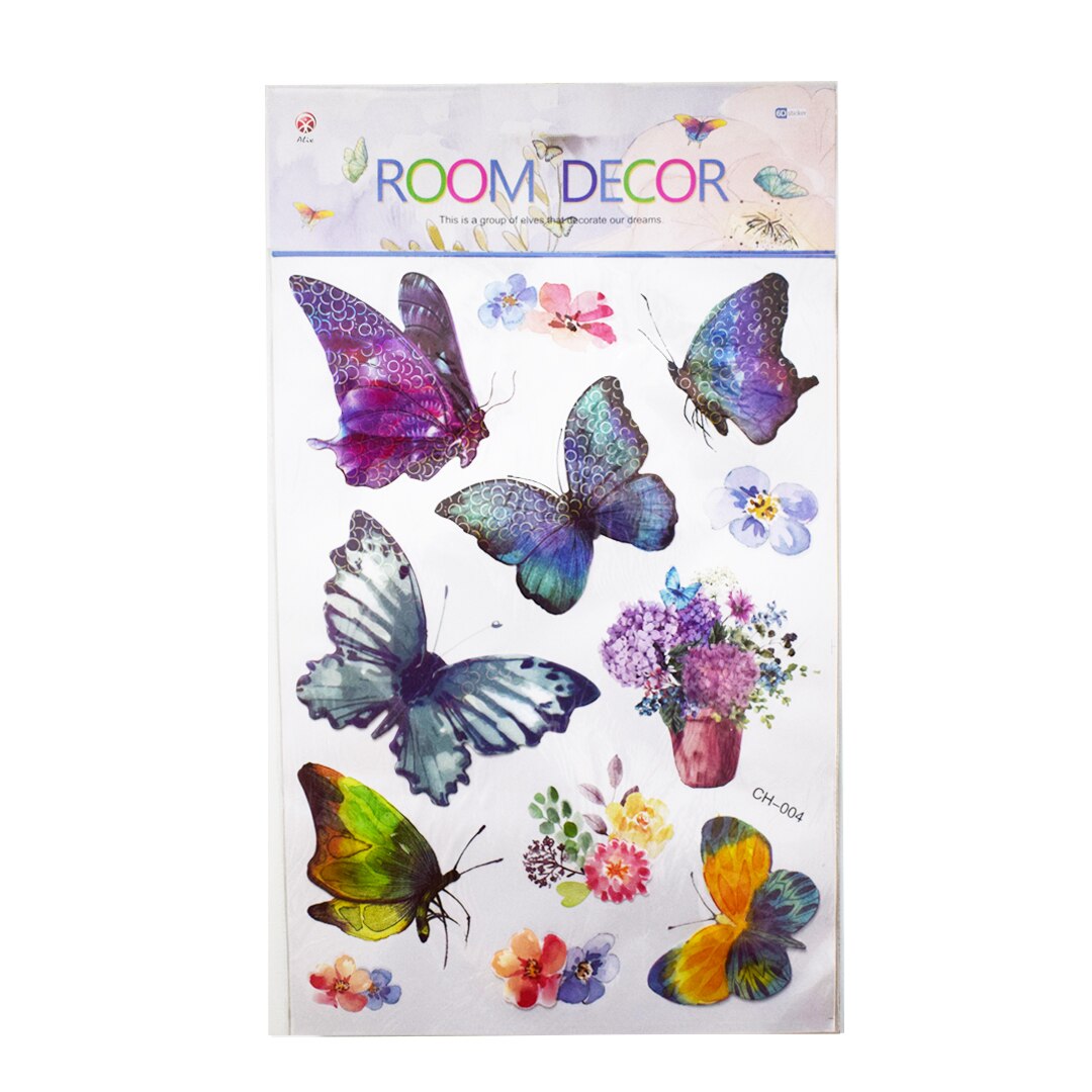 Sticker decorativ autocolant 6D, Naimeed D2946-004, model Fluturi, 19 x 30 cm