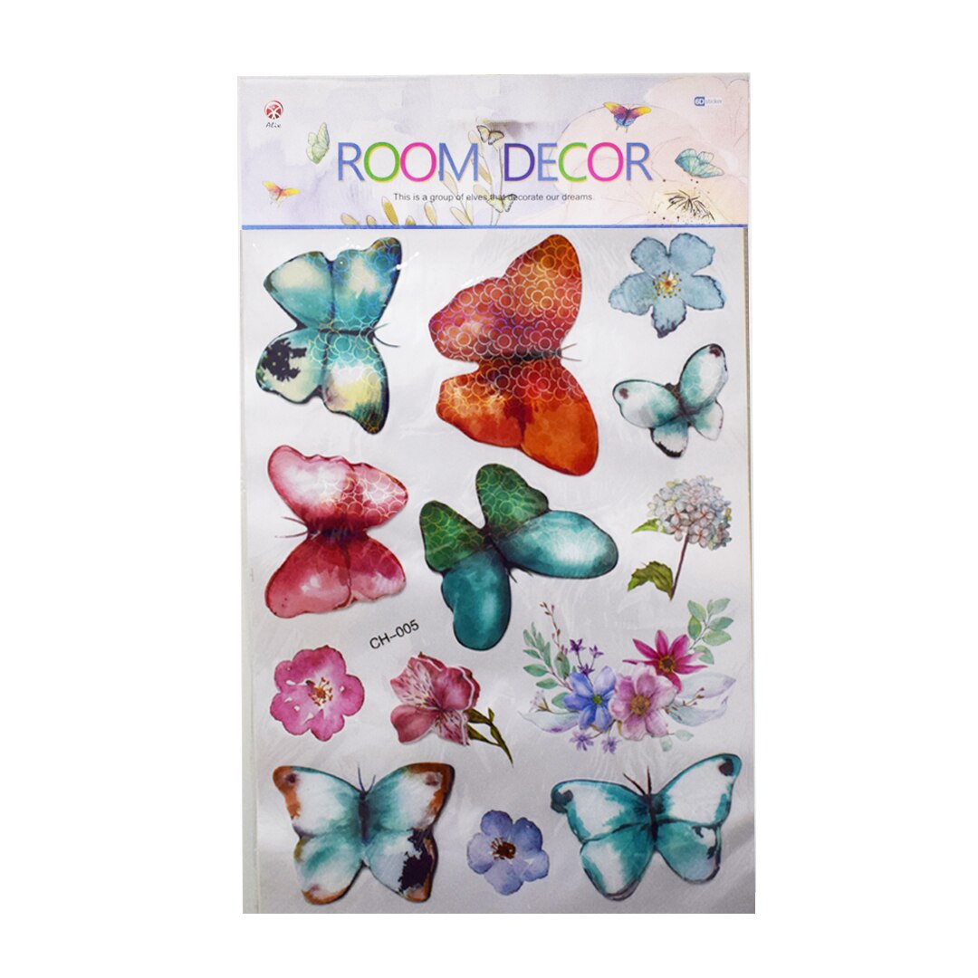 Sticker decorativ autocolant 6D, Naimeed D2946-005, model Fluturi, 19 x 30 cm