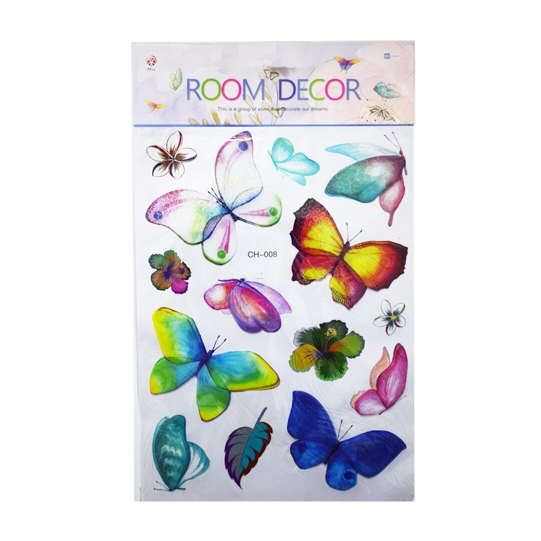 Sticker decorativ autocolant 6D, Naimeed D2946-008, model Fluturi, 19 x 30 cm