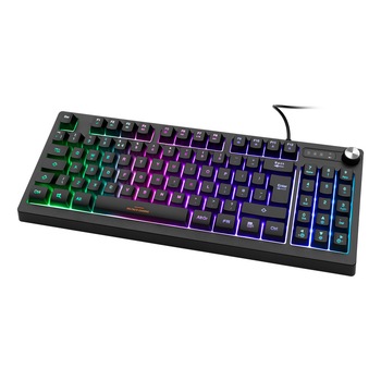 Tastatura compacta RGB DELTACO GAMING DK230, TKL Membrane, 25 taste Anti-Ghosting, reglare volum, negru Tastatura compacta RGB DELTACO GAMING DK230, TKL Membrane, 25 taste Anti-Ghosting, reglare volum, negru