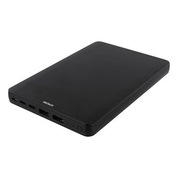 Power Bank 20000mAh DELTACO, 74Wh, Li-Po, aluminiu, input Lighting & MicroUSB, output USB-C si 2xUSB, negru Power Bank 20000mAh DELTACO, 74Wh, Li-Po, aluminiu, input Lighting & MicroUSB, output USB-C si 2xUSB, negru