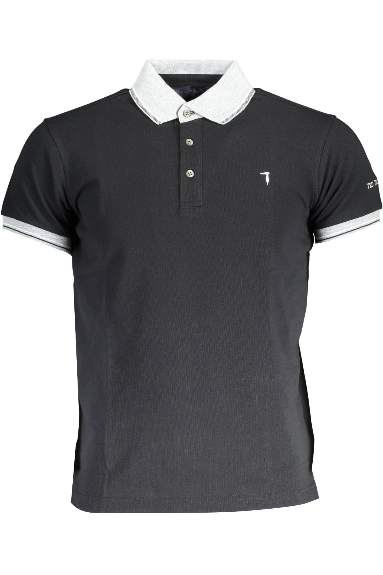 Tricou polo barbati cu imprimeu logo, Trussardi, TR, Trussardi, Negru