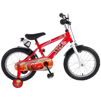 Biciclete baieti Disney Cars, 16 inch, culoare rosu/alb Biciclete baieti Disney Cars, 16 inch, culoare rosu/alb