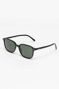 Ray-Ban, Ochelari de soare unisex dreptunghiulari cu lentile uni, Negru, 53-18-145 Standard Ray-Ban, Ochelari de soare unisex dreptunghiulari cu lentile uni, Negru, 53-18-145 Standard