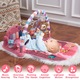Кът за дейности KinderVibe, с подвижно пиано, със звуци и светлини, с дрънкалки и различни играчки, подвижно огледало, регулируем обем, розово