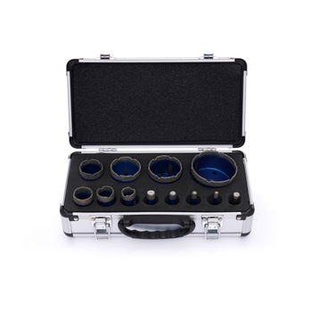 Trusa de carote diamantate Tagred, pentru gresie, marmura sau piatra, 6-68mm, M14, 11000 rpm, 12 piese Trusa de carote diamantate Tagred, pentru gresie, marmura sau piatra, 6-68mm, M14, 11000 rpm, 12 piese