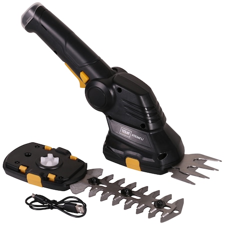 Foarfeca pe acumulator de tuns iarba/arbusti Texas HTG360Li, Li-Ion, 3.6V, 2 in 1, maner reglabil pe inaltime, accesorii incluse, incarcare prin cablu USB