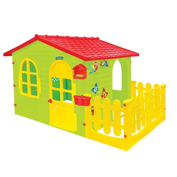 Casuta mare pentru copii cu gardulet, MochToys, 12243 Casuta mare pentru copii cu gardulet, MochToys, 12243
