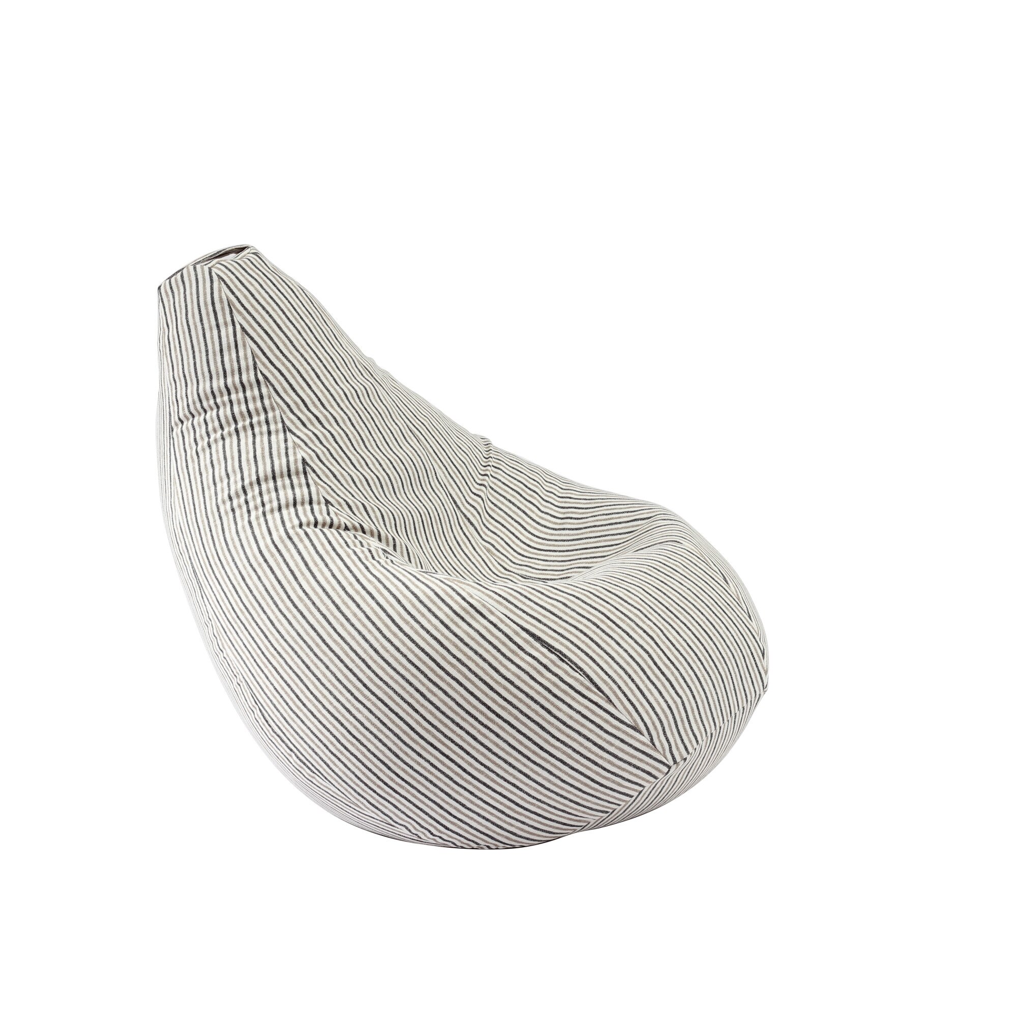 Fotoliu beanbag pentru Copii (4-14 ani), Riviera Stripes (Gama Premium Textil),husa detasabila, umplut cu perle polistiren