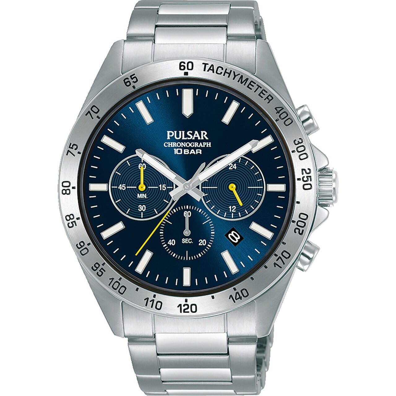 Ceas barbatesc Pulsar PT3A73X1, Quartz, 43mm, 10ATM, Argintiu