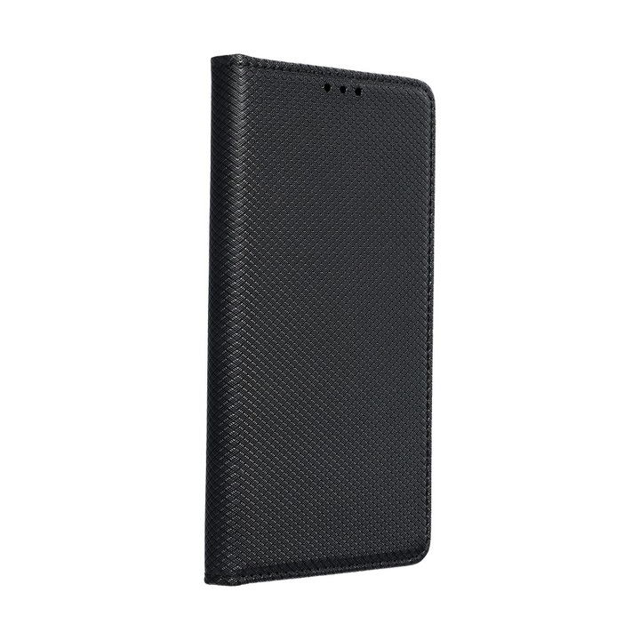Husa tip carte, compatibila cu Samsung Galaxy A13 5G / A04s, model Smart Book Case, material textil, negru