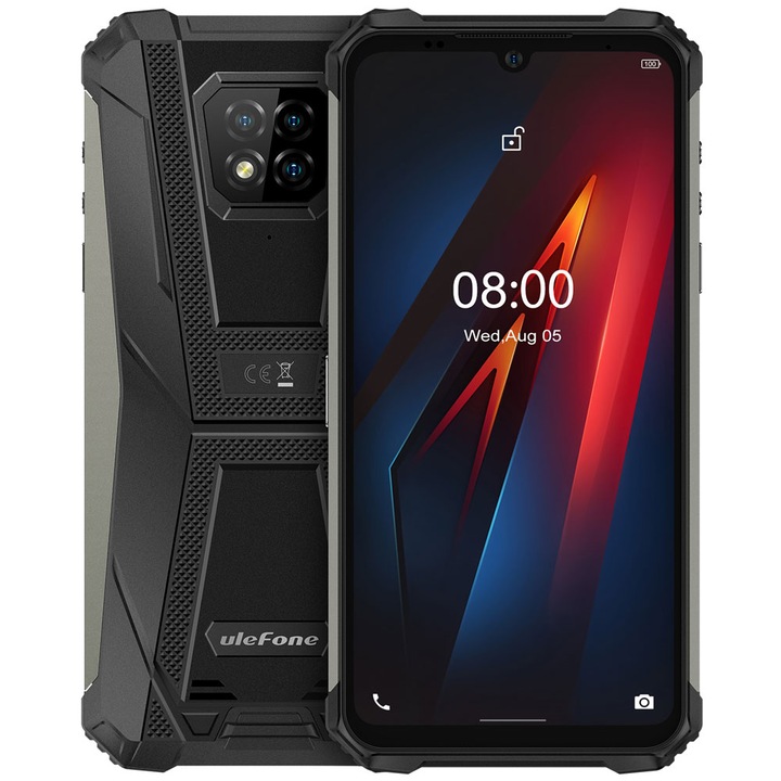 Смартфон Ulefone Armor 8, 64GB, 4GB RAM, 5580mAh, 6.1" HD+, DualSIM, Octa-Core, 16MP Camera, Android 10, NFC, Черен