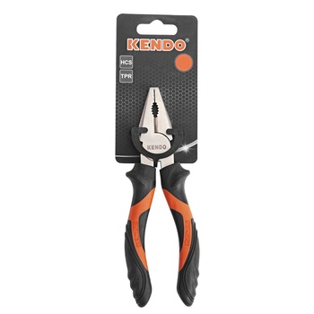 Cleste combinat cu o lungime totala de 200 mm din otel C55 cu continut ridicat de carbon, maner ergonomic Cleste combinat cu o lungime totala de 200 mm din otel C55 cu continut ridicat de carbon, maner ergonomic