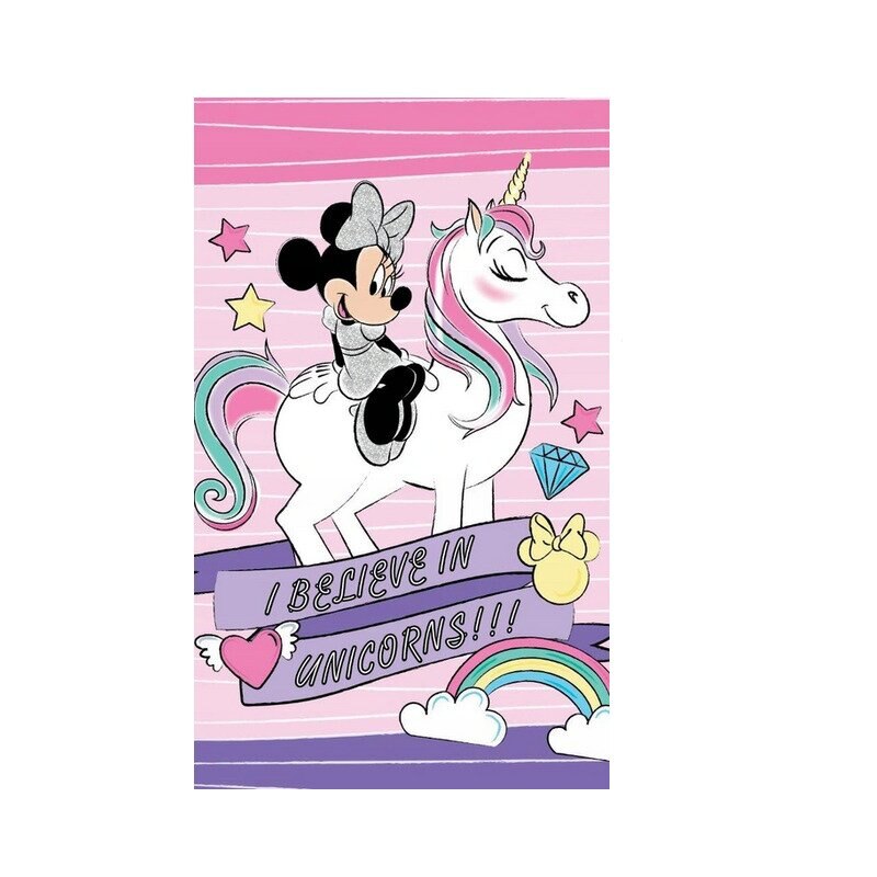 Prosop de maini, Minnie, I Believe in Unicorns, roz 30x50 cm