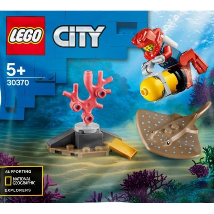 LEGO 30370 Lego City - Ocean diving, 22 darab, 1 búvár figura