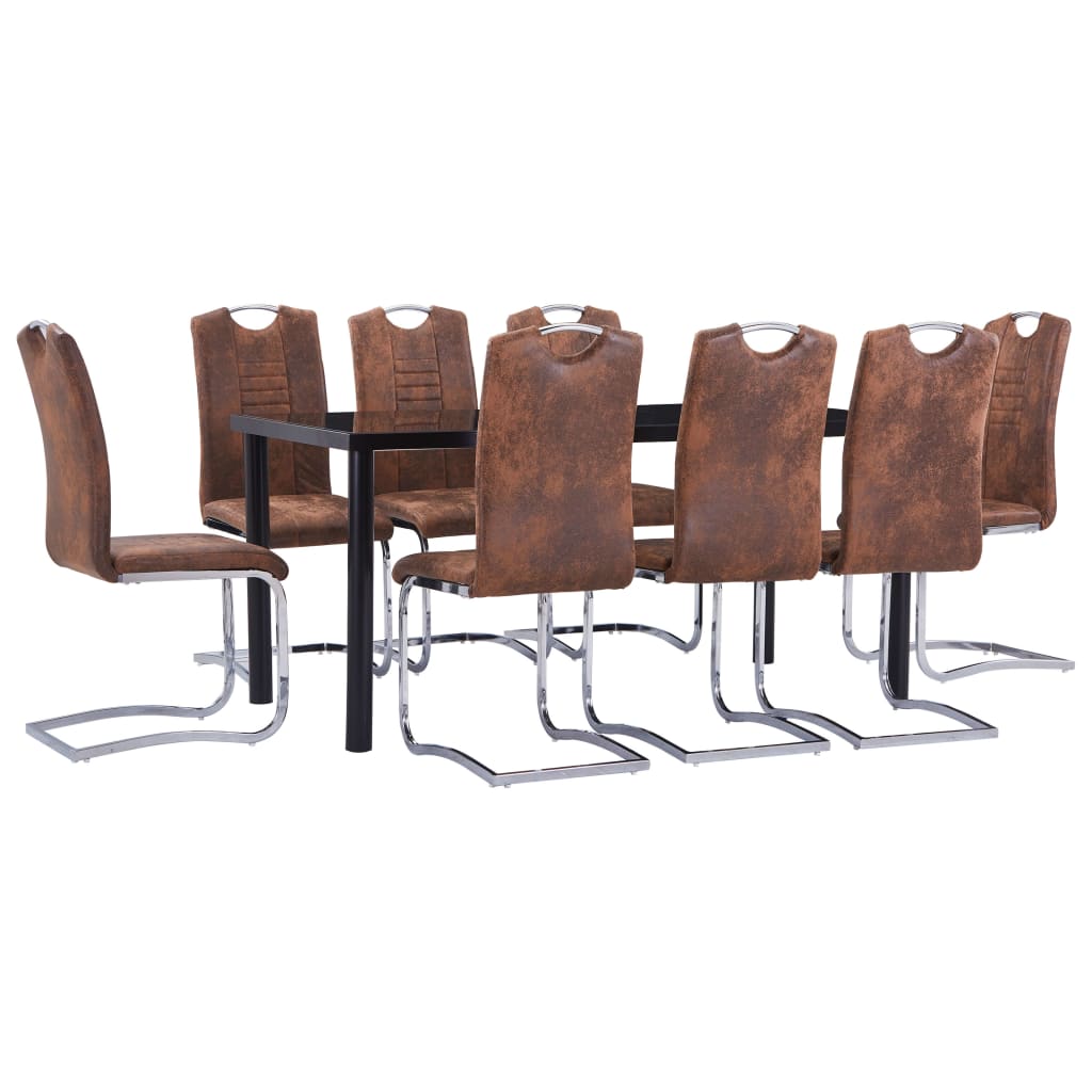 Set mobilier de .bucatarie vidaXL, Maro Piele artificiala