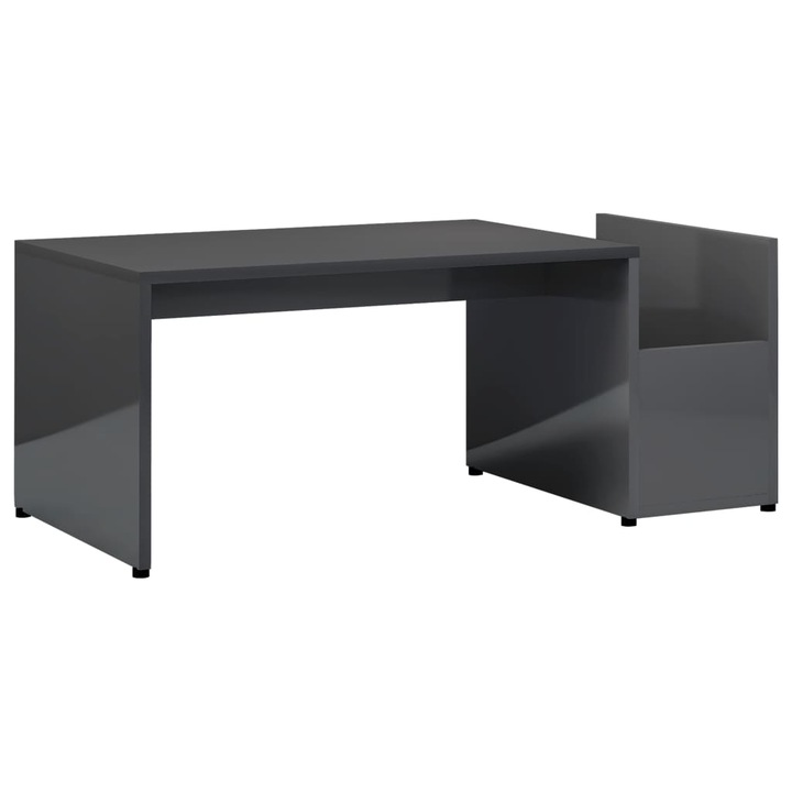 Маса за кафе vidaXL, Сив гланц, 90x45x35 см, ПДЧ, 12.8 Kg