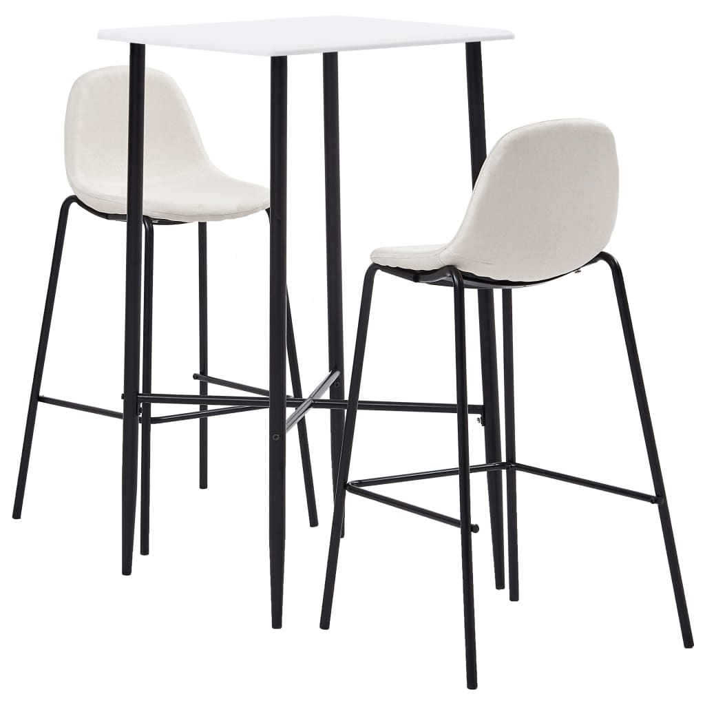 Set de bar vidaXL, Crem Tesatura