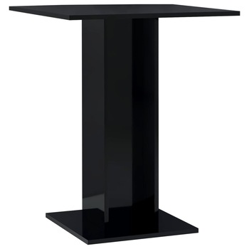 Masa bistro pentru 2 persoane din pal extralucios vidaXL, PAL, 60 x 60 x 75 cm, Negru Masa bistro pentru 2 persoane din pal extralucios vidaXL, PAL, 60 x 60 x 75 cm, Negru