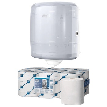 Kit 6 Role hartie Tork Reflex M4, 473472, 150.8 m, 2 straturi si 1 Dispenser Tork Reflex M4, 473190, culoare alb Kit 6 Role hartie Tork Reflex M4, 473472, 150.8 m, 2 straturi si 1 Dispenser Tork Reflex M4, 473190, culoare alb