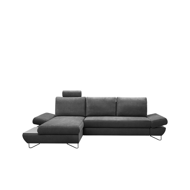 Coltar rabatabil Trifoli, MIRJAN24, stanga, grafit, 284x166x104 cm