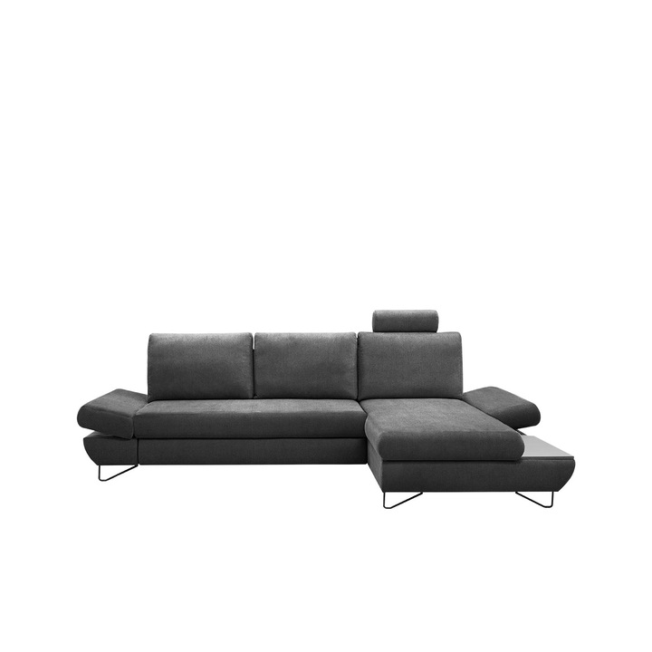 Coltar rabatabil Trifoli, MIRJAN24, dreapta, grafit, 284x166x104 cm