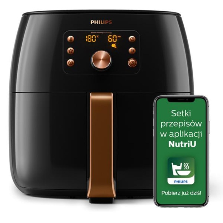 Friteuza cu aer cald PHILIPS Airfryer XXL Smart Sensing HD986790, 2225W, 1.4kg, negru/auriu